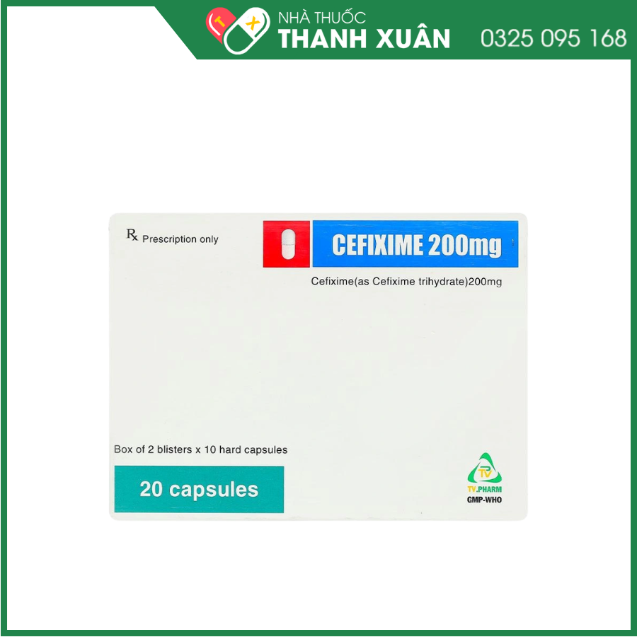 Cefixime 200 Tv.Pharma điều trị các bệnh nhiễm khuẩn đường niệu, viêm thận